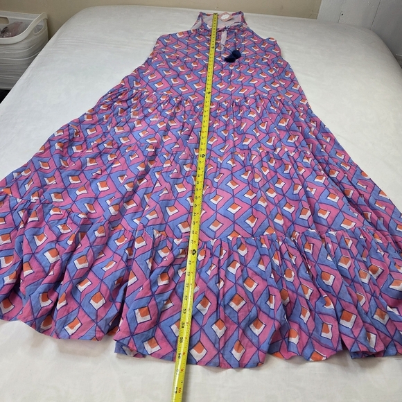 NWT Oliphant Long Tiered Tassel Geometric Multicolor Dress Size L - Picture 10 of 12